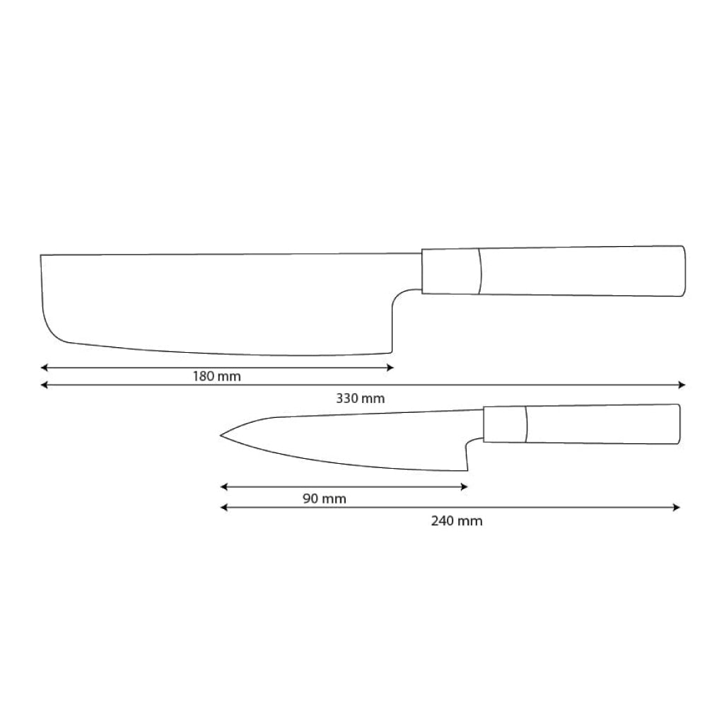 Shinrai Knives - Takumi Kaza 2-piece Damascus Knife Set - Nakiri + Paring Knife