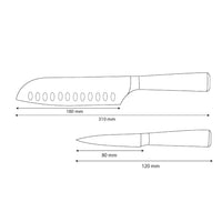 Shinrai Knives - Damascus Print Epoxy Onyx 2-piece Knife Set - Santoku + Paring Knife