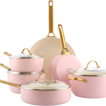 GreenPan - Ensemble de 10 poêles Padova rose poudré