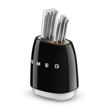 SMEG - Knife block with 6 knives Black