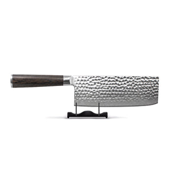 Shinrai Knives - Hammered Damascus BR Chinese Chef's Knife - 18 cm