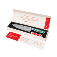 Shinrai Knives - Mother of Pearl Jewels 2-piece Damascus Knife Set - Chef's knife + Santoku knife