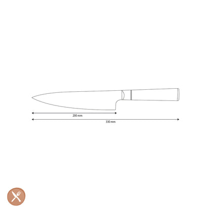 Shinrai Knives - Epoxy Onyx Damascus Chef's Knife 20 cm