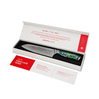 Shinrai Knives - Mother of Pearl Jewels 2-piece Damascus Knife Set - Chef's knife + Santoku knife