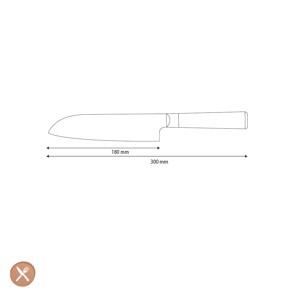 Shinrai Knives - Hammered Damask BR Santoku knife 18 cm