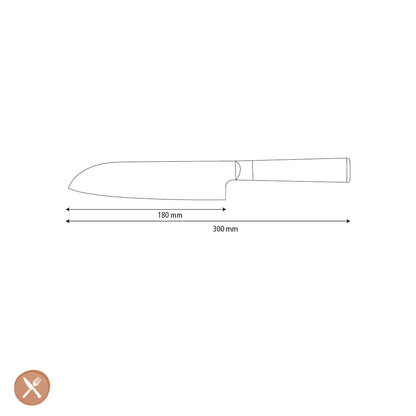 Shinrai Knives - Hammered Damask BR Santoku knife 18 cm