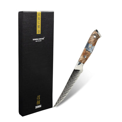 Shinrai Knives - Eclipse Series Damascus Steak Knife 13 cm