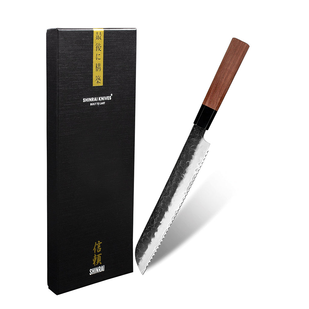 Shinrai Japon - Couteau à pain Kurayami Damas 20 cm