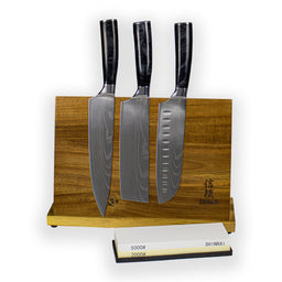 Epoxy Onyx Damascus Print 3-Piece Knife Set - Combideal XXL