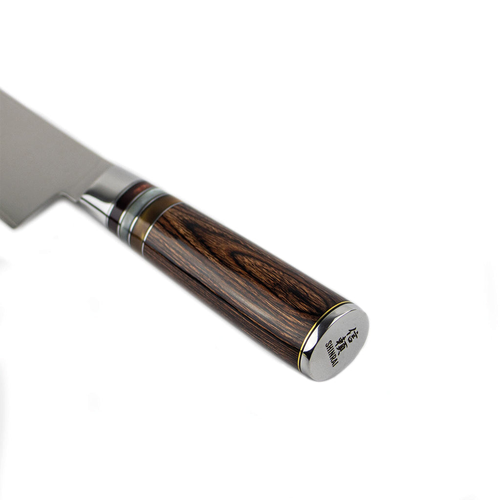 Shinrai Knives - Micarta Jewels 7-Piece Damascus Knife Set + Scalae Magnetic Knife Block - Acacia Wood