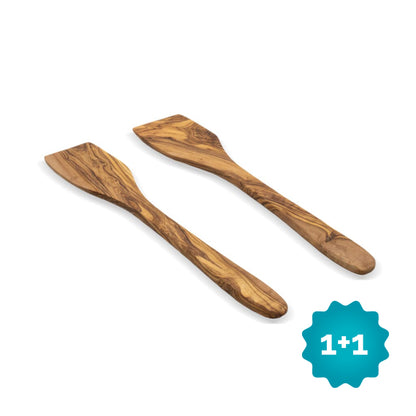 OVAL - Set de spatules pur bois d&#39;olivier 2 pièces 30 cm