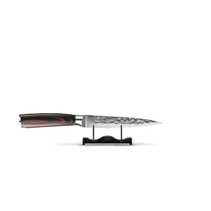 Shinrai Knives - Hammered Stainless Steel 6-Piece Knife Set + Knife Block + Sharpening Stone
