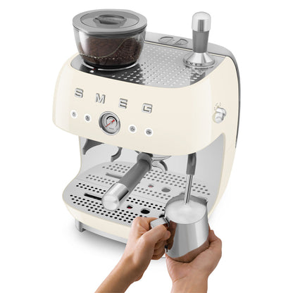 Smeg - Espresso Machine | Crème | 1950s | Manual espresso machine with integrated bean grinder