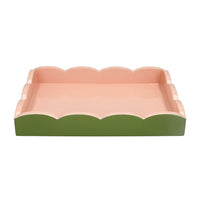 Addison Ross - Dienblad Scalloped - Khaki/Pink - 28x20 cm Dienblad Addison Ross 