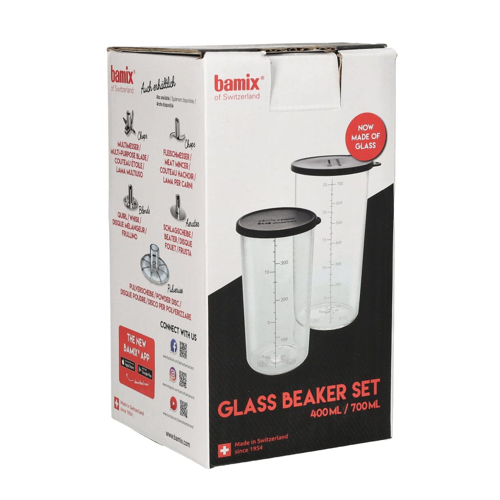 Bamix - Maatbekerset Glas met Deksel 400ml/700ml Mengbeker Bamix 
