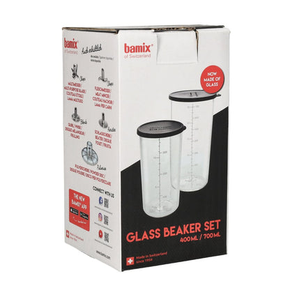 Bamix - Maatbekerset Glas met Deksel 400ml/700ml Mengbeker Bamix 