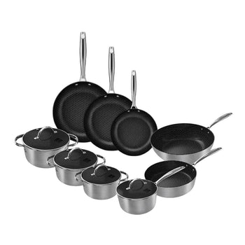 Ensemble de 9 pièces Cook &amp; Pan en acier inoxydable couleur miel