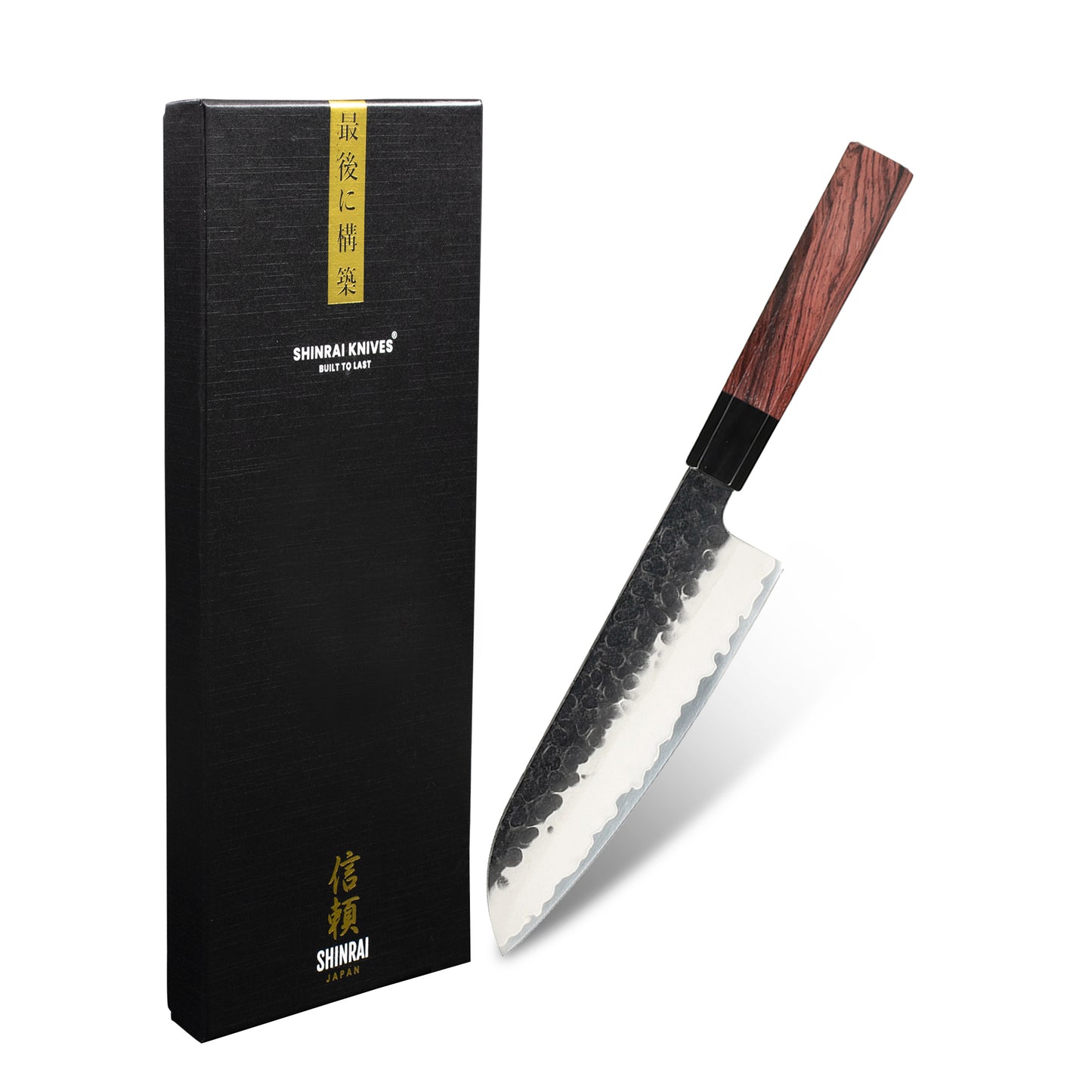 Shinrai Japon - Couteau Kurayami Damas Santoku 18 cm