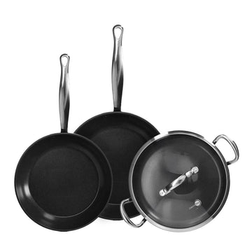 GreenPan - Barcelona Pro 4-delige Pannenset 24/28/30 cm - 2 koekenpannen + stoofpan met deksel Pannenset GreenPan 