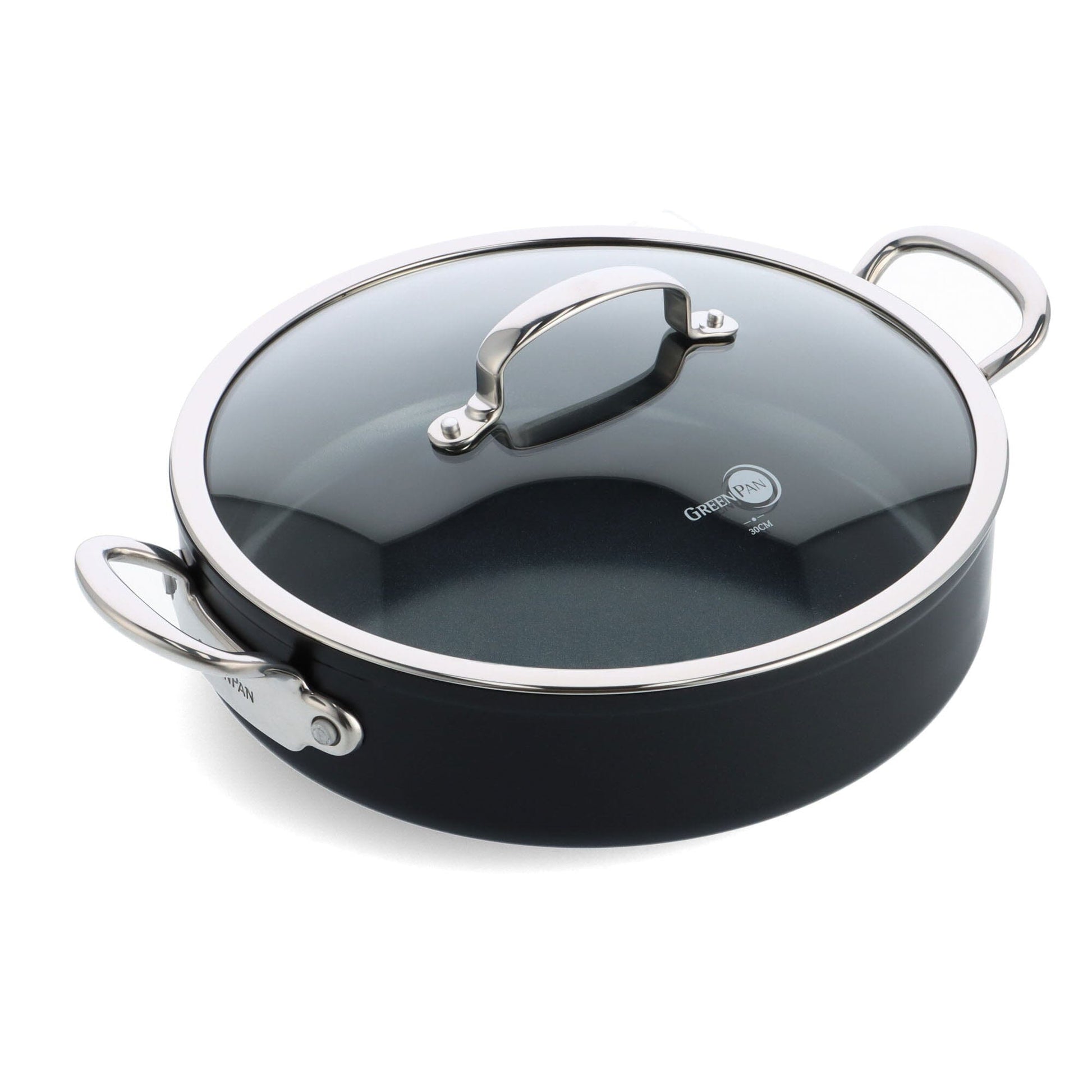 GreenPan - Barcelona Pro XL 6-delige Pannenset 18/24/28/30 cm - steelpan met deksel + 2 koekenpannen + stoofpan met deksel Pannenset GreenPan 