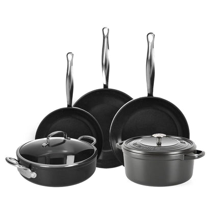 GreenPan - Barcelona Pro XL 6-delige Pannenset 20/28/30/28/28 cm - 2 koekenpannen + stoofpan met deksel + wokpan + braadpan Pannenset GreenPan 