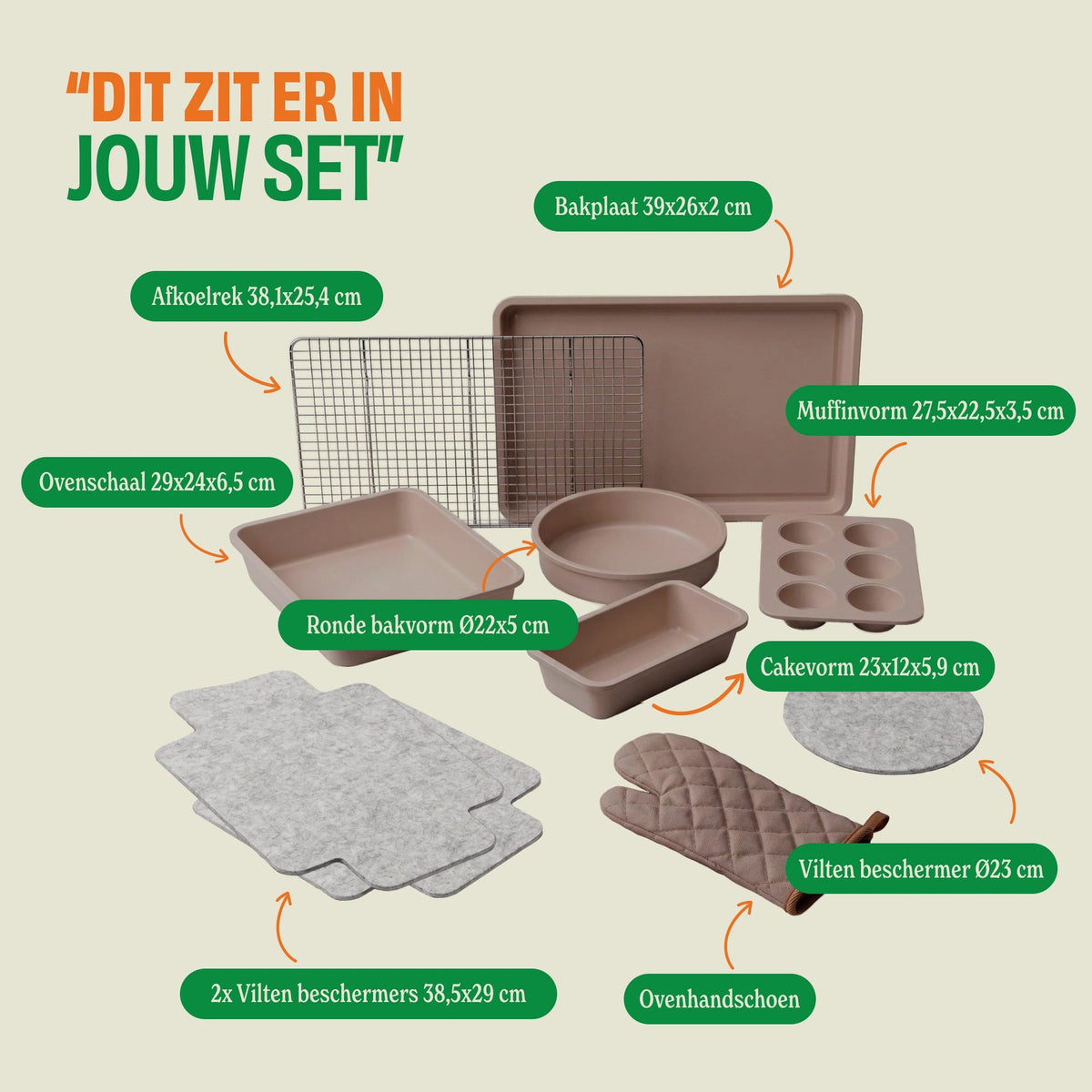 Cook & Pan - Taupe of Mind Baking Set 9-piece