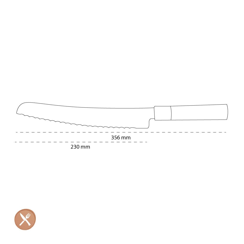 Kai Shun - Wasabi Zwart Broodmes 9'' (23,0 cm) Kai Shun 