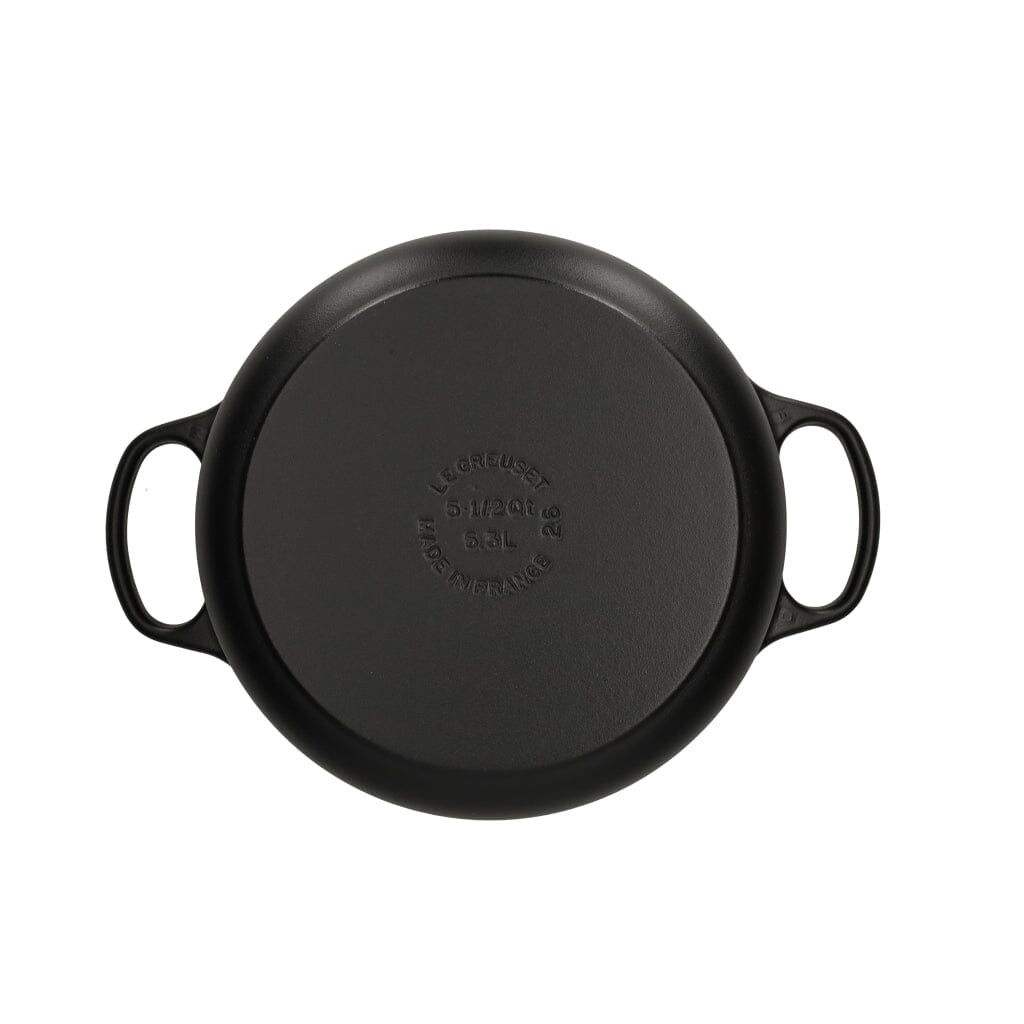 Le Creuset - Braadpan Signature rond Mat Zwart 26cm 5,3l (zwart interieur) Le Creuset 