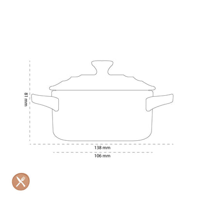 Le Creuset - Mini-Braad-/ Stoofpan Bamboo 10cm 0,2l Braadpan Le Creuset 