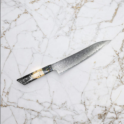 Shinrai Japan - Onyx Epoxy Jewels Damascus Koksmes 23 cm - Special Edition Koksmes Shinrai Japan 