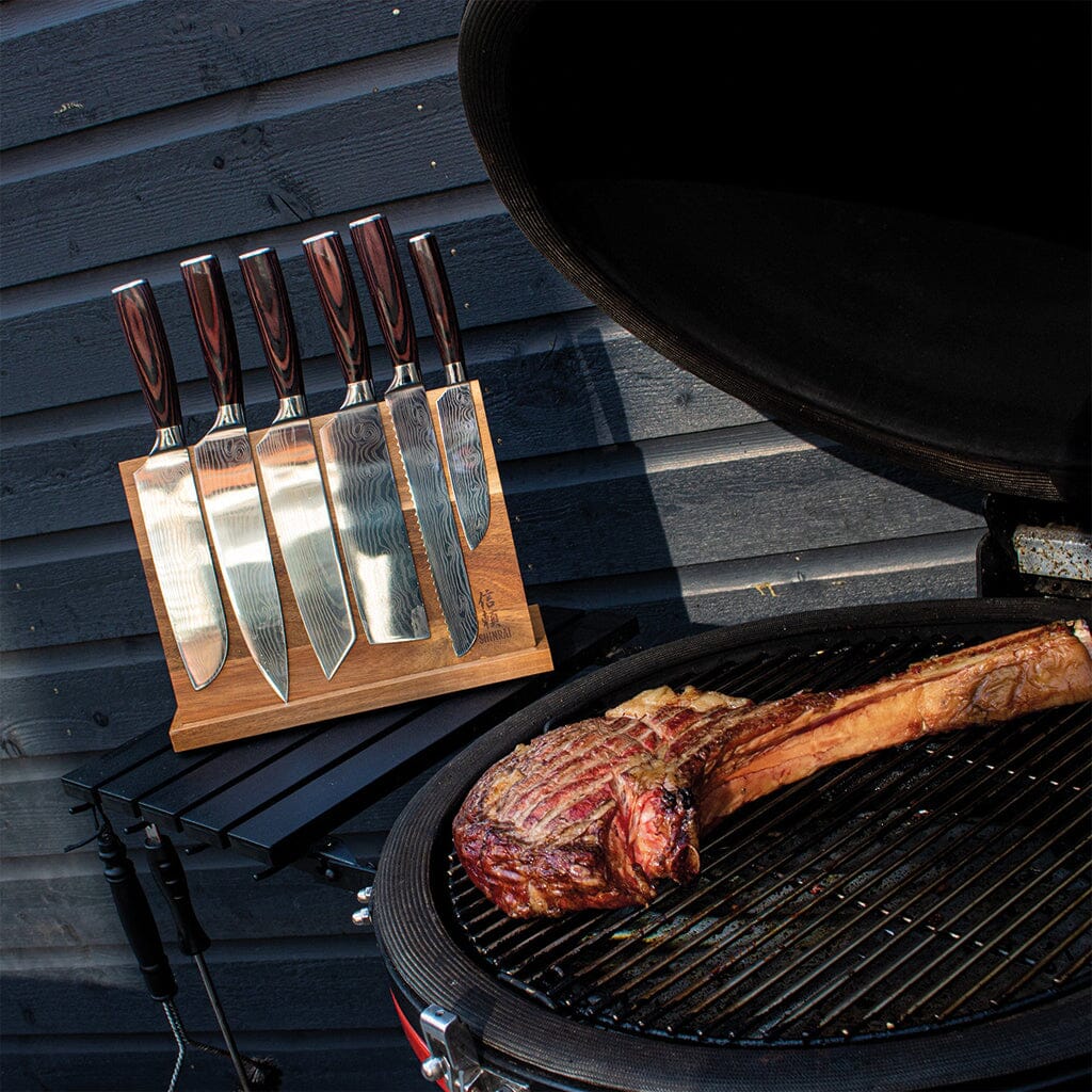 Shinrai Knives - Damascus Print 7-delige Messenset Messenset Shinrai Knives 