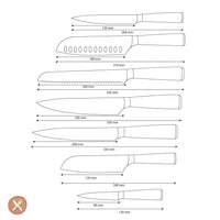 Shinrai Knives - Damascus Print Mega Bundel - All you need Messenset met blok, snijplank en slijpsteen Shinrai Knives 