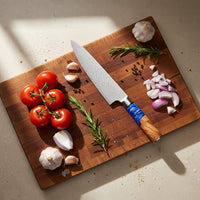 Shinrai Knives - Epoxy Sapphire 2-delige Damascus Messenset - Koksmes + Santoku mes Messenset Shinrai Knives 