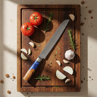 Shinrai Knives - Epoxy Sapphire 6-delige Damascus Messenset Messenset Shinrai Knives 