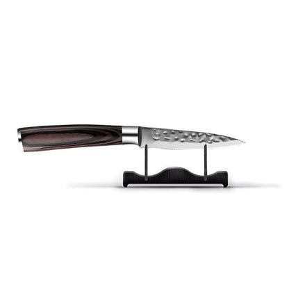 Shinrai Knives - Hammered RVS 5-delige Messenset - Koksmes + Broodmes + Nakiri + Kleine Santoku + Schilmes Messenset Shinrai Knives 