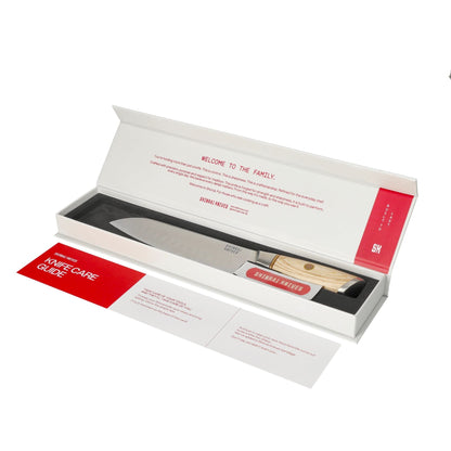 Shinrai Knives - Hikari Damascus Santoku mes 18 cm Santokumes Shinrai Knives 