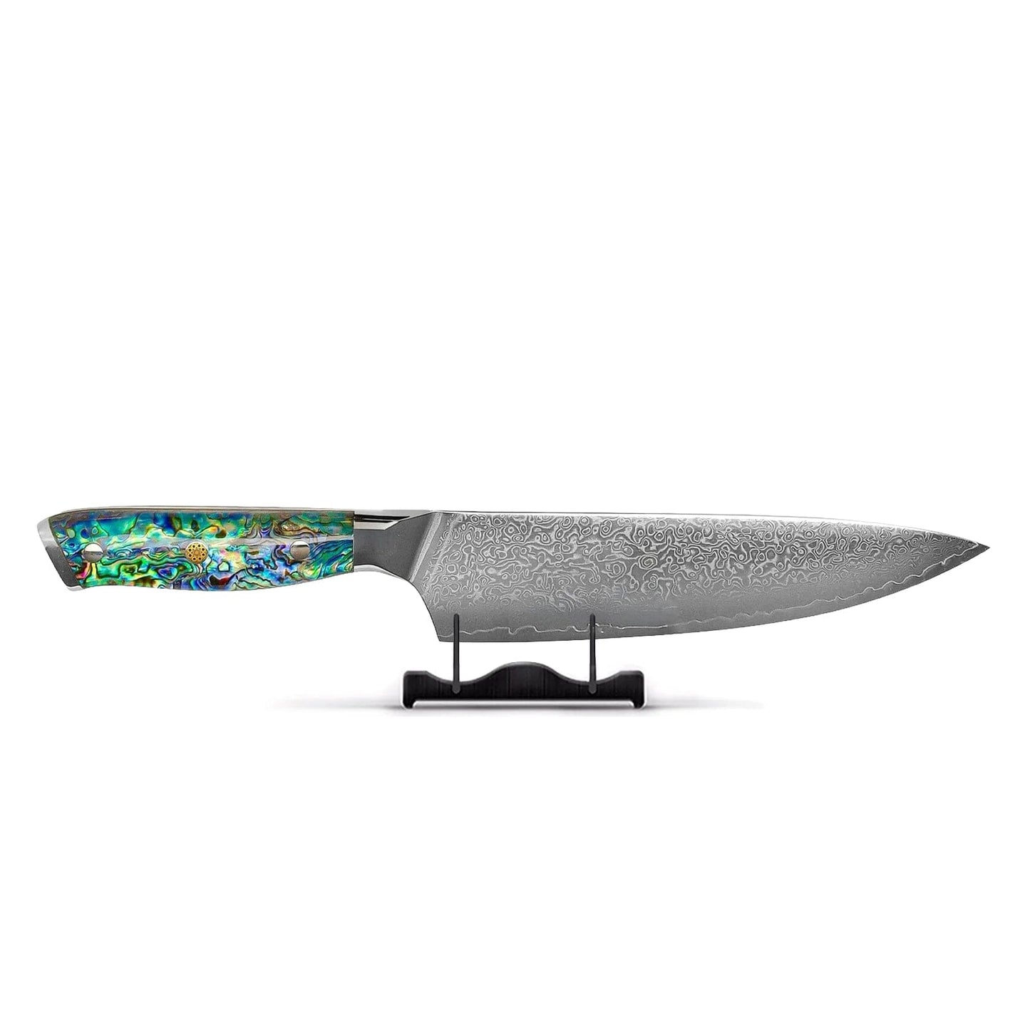 Shinrai Knives - Parelmoer Jewels Damascus Koksmes 20 cm Koksmes Shinrai Knives 