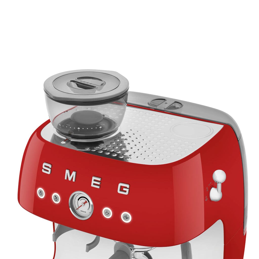 Smeg - Espressomachine | Rood | Jaren 50 | Handmatige espressomachine met geïntegreerde bonenmaler Handmatige Espressomachine Smeg 